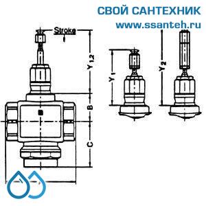 10112 Honeywell, V5011S1039 Клапан двухходовой (проходной) муфтовый, PN16, DN15, Kvs 2,5, 170 °C
